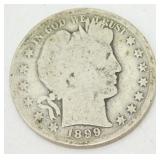 1899-S Barber Silver Half Dollar