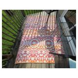 * Aztec Floral Design Outdoor Rug 83 3/4" x 59