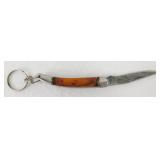 New Damascus Steel Folding Keychain Knife