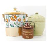* 5" High Crock Jar with Lid, 7" High by 6" Wide