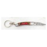 New Damascus Steel Folding Keychain Knife