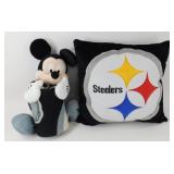 Pittsburgh Steelers Pillow, Mickey Throw Blanket