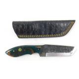 New Carbon Steel Tanto Knife with Leather Sheath