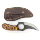 New Carbon Steel Texas Skinner Knife with Leather