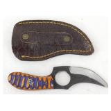 New Carbon Steel Texas Skinner Knife with Leather