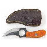 New Carbon Steel Texas Skinner Knife with Leather