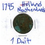 1745 Dutch One Duit