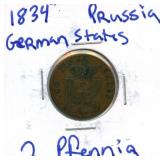 1834 Prussia 2 Pfennig