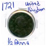 1721 British Half Penny
