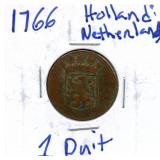 1766 Dutch One Duit