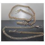 (2) Vintage Pocket Watch Chains - One Marked