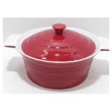 * Red Stoneware Casserole Dish