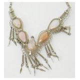 Sterling? Pink Stone Necklace