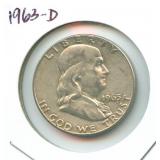 1963-D Franklin Silver Half Dollar