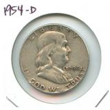 1954-D Franklin Silver Half Dollar