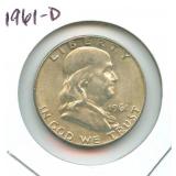 1961-D Franklin Silver Half Dollar