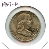 1957-D Franklin Silver Half Dollar