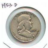 1953-D Franklin Silver Half Dollar