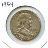 1954 Franklin Silver Half Dollar