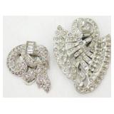 Vintage Rhinestone Art Deco Dress Clips