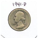 1941-D Washington Silver Quarter