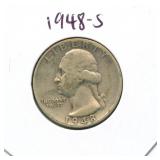 1948-S Washington Silver Quarter