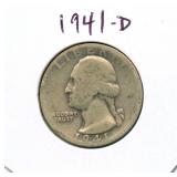 1941-D Washington Silver Quarter