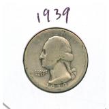 1939 Washington Silver Quarter