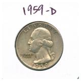 1959-D Washington Silver Quarter