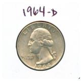 1964-D Washington Silver Quarter
