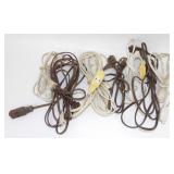 (7) Old Two Prong Power Extension Cords - Various