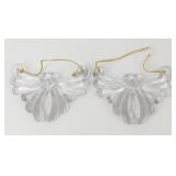 2 Hanging Lead Crystal Angel Wings