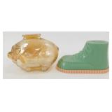 * Anchor Hocking Piggy Bank and Shoe Baby Bank