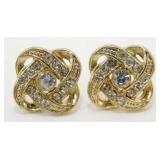Vintage Gold Over Sterling Silver Post Earrings -