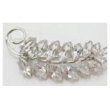Vintage Sterling Silver Clear Crystal Brooch - 2ï¿½