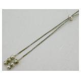 Vintage Sterling Silver MCM Lariat Necklace -