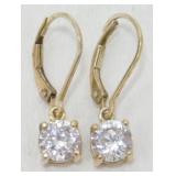 Sterling Silver CZ Dangle Earrings - 2.00 grams