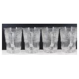* 4 Large Coffee Mugs - Frosted Flower Pattern.