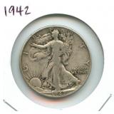 1942 Walking Liberty Silver Half Dollar