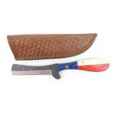 New Carbon Steel Bull Cutter Knife with Leather