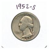 1952-S Washington Silver Quarter