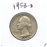 1953-D Washington Silver Quarter