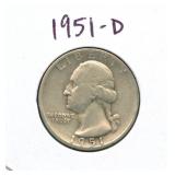 1951-D Washington Silver Quarter