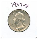 1957-D Washington Silver Quarter