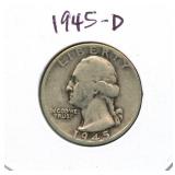 1945-D Washington Silver Quarter