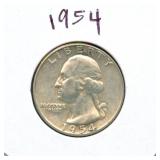 1954 Washington Silver Quarter