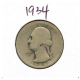 1934 Washington Silver Quarter
