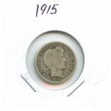1915 Barber Silver Dime