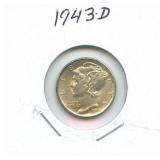 1943-D Mercury Silver Dime