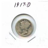 1917-D Mercury Silver Dime